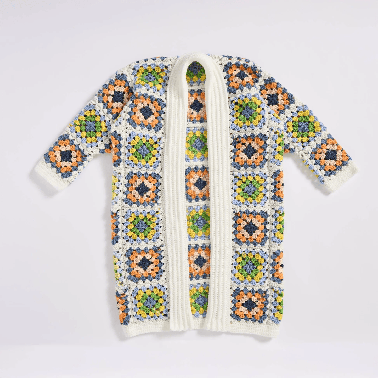 Red Heart Crochet Granny Square Coatigan Pattern | Boho Cardigan PDF | Crochet Jacket Pattern XS/S/M | Digital Download