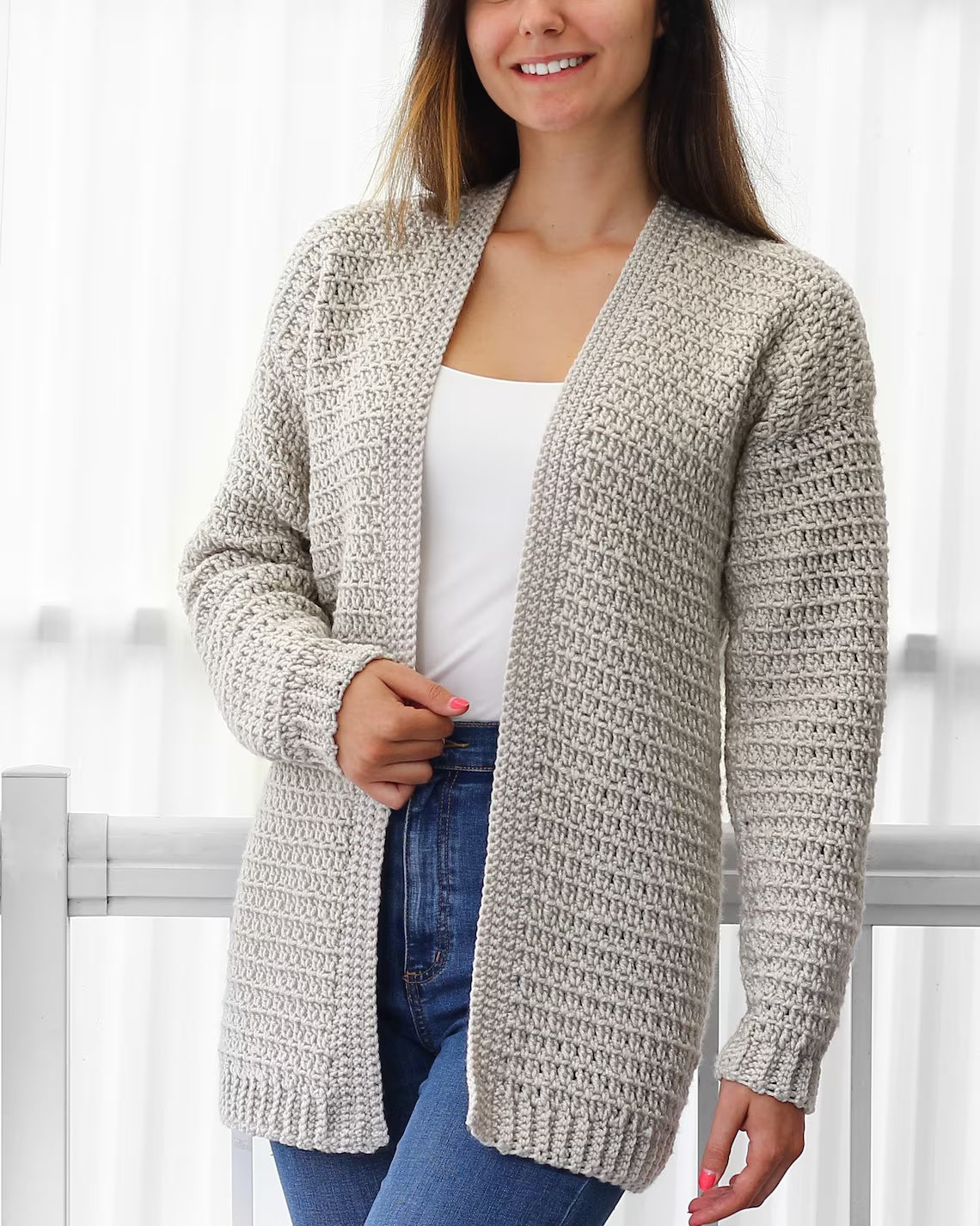 Crochet Cardigan Pattern (PDF, XS–3XL)