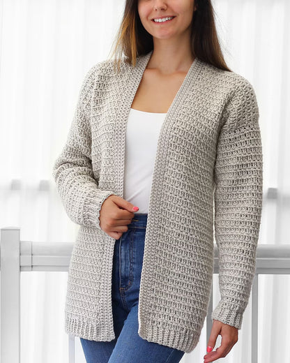 Crochet Cardigan Pattern (PDF, XS–3XL)