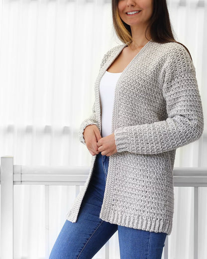 Crochet Cardigan Pattern (PDF, XS–3XL)